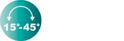 kąt nachylenia 15º - 45º