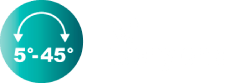 kąt nachylenia 5º - 45º