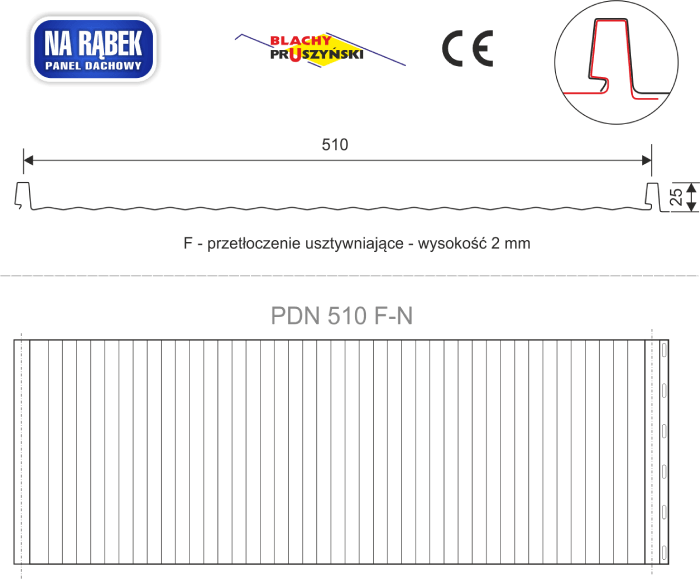 Panel PD 510 F-N, przekrój