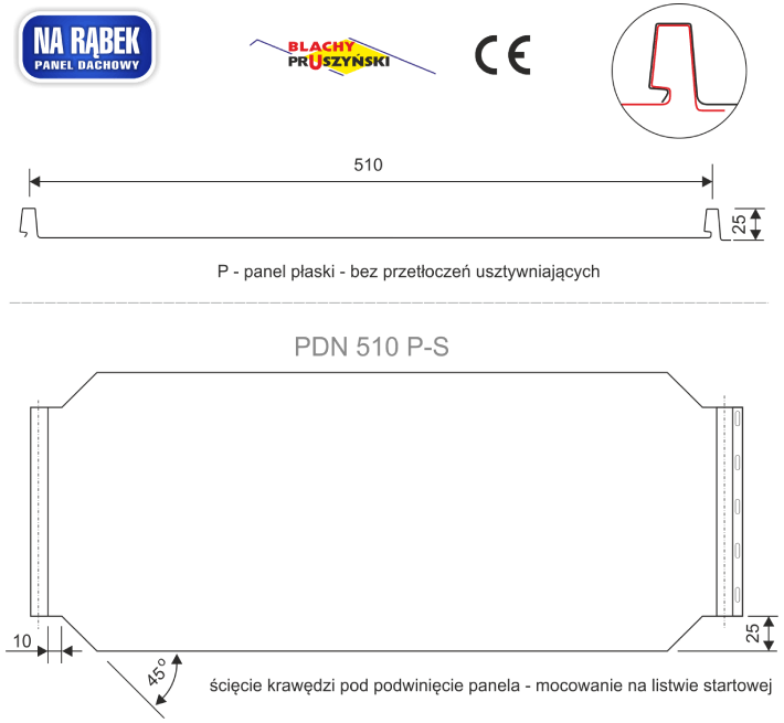 Panel PD 510 P-S, przekrój