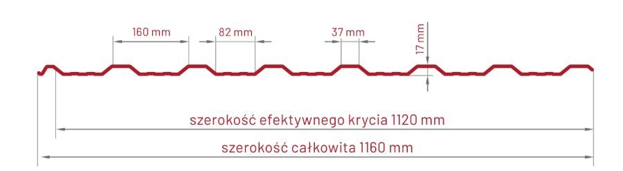 Blacha trapezowa T-18, profil dachowy, przekrój